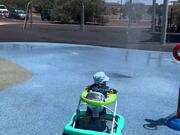 Baby Boy's Hilarious Splash Pad Incident