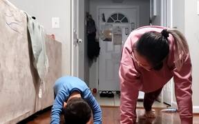 Cute Toddler Practices Yoga With Mother - Kids - Videotime.com