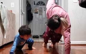 Cute Toddler Practices Yoga With Mother - Kids - VIDEOTIME.COM