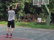 Person Nets Two Basketball in Hoop at Once