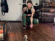 Girl Plays Fetch With Rescued Iguana