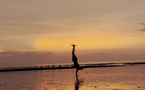 Silhouette of Guy Executing Multiple Backflips - Sports - VIDEOTIME.COM