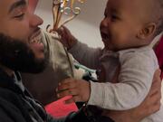 Dad Gets Excited When Baby Says Dada For 1st Time