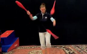 Circus Artist Juggles Pins With Her Feet - Fun - VIDEOTIME.COM