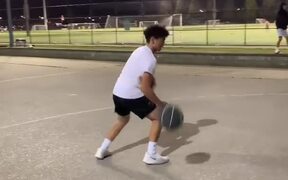 Guy Simultaneously Dribbles Two Basketball - Sports - VIDEOTIME.COM