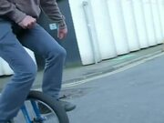 Guy Attempts Mind-blowing Tricks on Unicycle