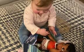 Toddler Gets Excited About Receiving Doll as Gift - Kids - VIDEOTIME.COM