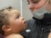 Baby Takes Off Mother's False Eyelash