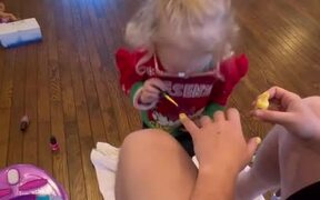 Adorable Girl Applies Nail Polish to Her Father - Kids - VIDEOTIME.COM