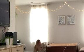 Girl Knocks Down Furniture After Colliding With - Fun - VIDEOTIME.COM