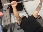 Guy Drops Barbell on Fellow's Forehead