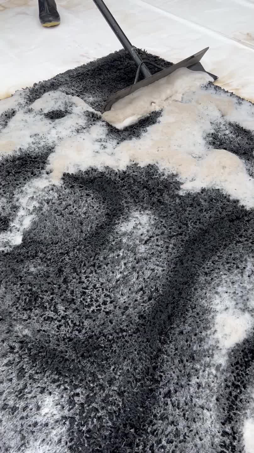 Satisfying Black Rug Cleaning Video