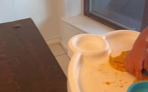 Kid Makes Mess With Food and Spills it on Her Face - Kids - VIDEOTIME.COM
