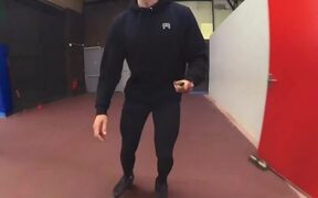 Guy Wearing Roller Skates Attempts High Jump - Sports - VIDEOTIME.COM