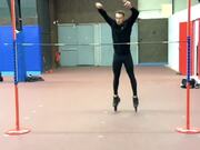 Guy Wearing Roller Skates Attempts High Jump