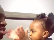 Baby Girl Refuses to Give Kisses to Dad