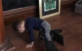 Girl Stumbles Around in Boots Bigger Than Her Size - Kids - VIDEOTIME.COM