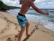 Man Falls Down as Branch Breaks