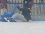 Man Fails At Ice Skating On His First Attempt