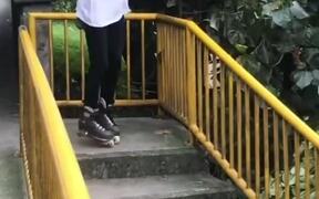 Guy Attempts Single Legged Tricks