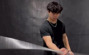 Guy Does One-finger Bo Staff Spin Tutorial