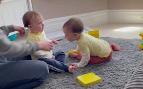 Twin Toddler Playfully Slaps His Identical Brother - Kids - VIDEOTIME.COM