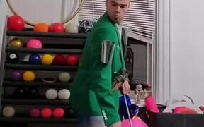 Person Shows Off Circus Tricks With Golf Ball