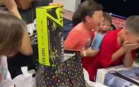 Boy & Friends Get Excited Over Him Getting A Gift - Kids - VIDEOTIME.COM