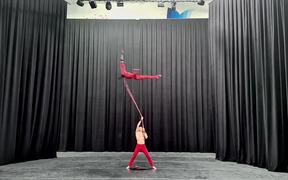 Woman Hangs Onto Aerial Strap - Fun - VIDEOTIME.COM