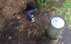Guy Falls While Jumping on Trash Can - Fun - VIDEOTIME.COM