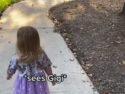 Toddler Girl Rushes Past Grandma to Greet Grandpa