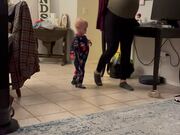 Kid Imitates Pregnant Mom's Walk