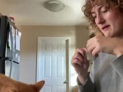 Kitten Steals Seaweed From Owner While Eating