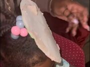 Mom Takes Out Velcro Toy Stuck to Daughter's Hair