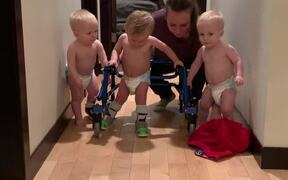 Boys Stick by Their Triplet Brother's Side - Kids - VIDEOTIME.COM