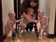 Boys Stick by Their Triplet Brother's Side