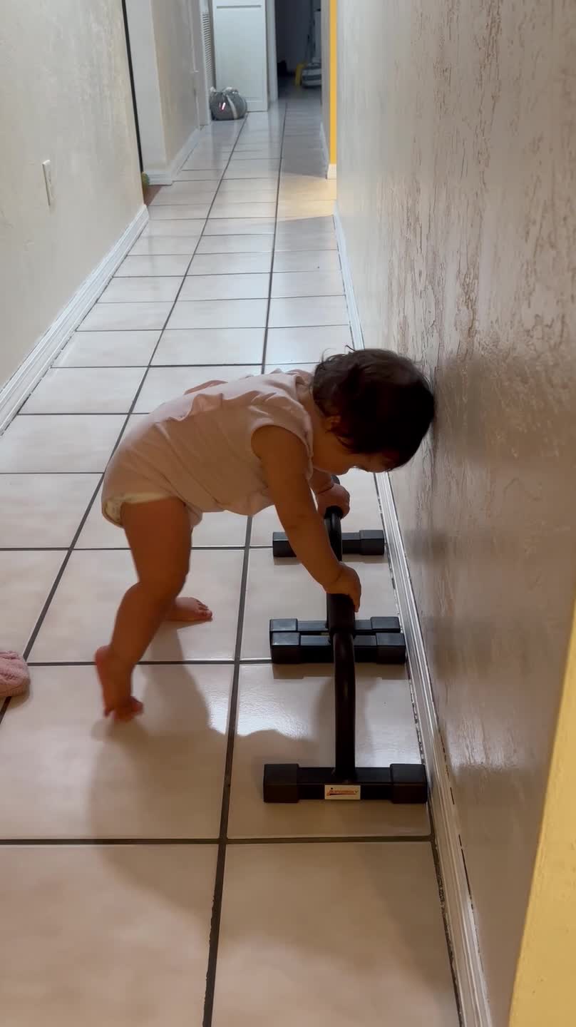 11-Month-Old Baby Trying To Stand Up