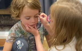 Boy Becomes 1st Customer at Sister's Beauty Salon