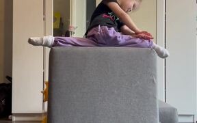 Little Girl Fakes Stretching