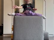 Little Girl Fakes Stretching