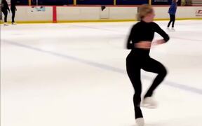 Figure Skater Increases Her Speed While Spinning