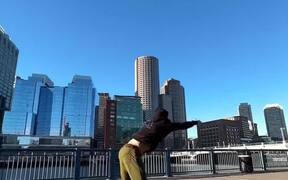 Guy Does 360° Flip Trick in Slow Motion