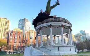 Guy Does 360° Flip Trick in Slow Motion