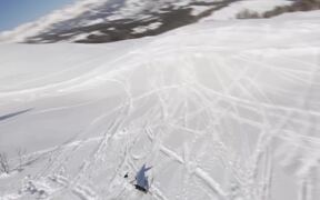 FPV Drone Captures Skier Riding