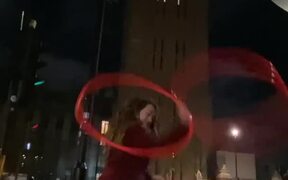 Woman Does Tricks With Three Hula Hoops - Fun - Videotime.com