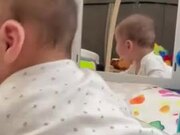 Baby Boy Laughs On Seeing Himself in Mirror