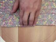 Person Makes DIY Wall Clock Using Colored Pencils
