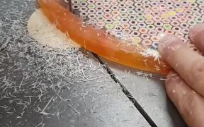 Person Makes DIY Wall Clock Using Colored Pencils