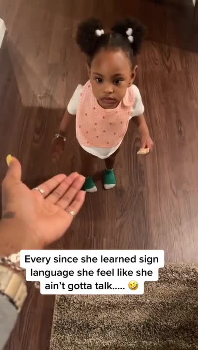 Little Girl Makes Hand Gestures