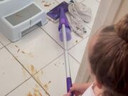 Kid Cleans Up Bathroom